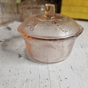 Elegant Pink Glass Food Storage Container